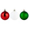 Shatterproof Christmas baubles red green white 5 cm 16 pcs.