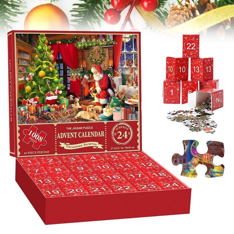 Jigsaw Christmas Puzzle Advent Calendar Puzzle Blind Box Toy Holiday Countdown