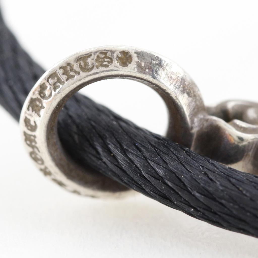 CHROME HEARTS Stack dagger Bracelet Cotton cord black Silver 3.0g unisex Used