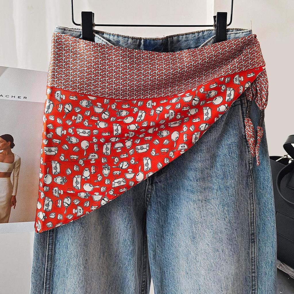 Retro Paisley Silk Scarf: Women's Spring/Summer Versatile Scarf & Waist Accessory