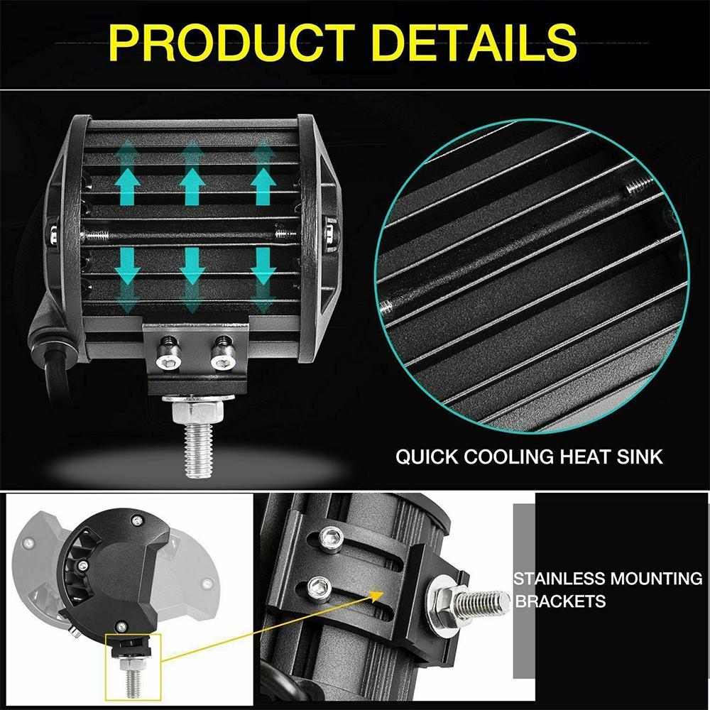 Universal Car Front License Plate Bull Bar Bumper Mount Bracket with 4'' LED Work Light Fog Lamp Holder Offroad Truck Trailer