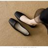 Leather Grandma Shoes Women's Flat 2025 New French Evening Wind Shallow Mouth Square Head Single Shoes Soft Leather Soft Sole Doudou Shoes