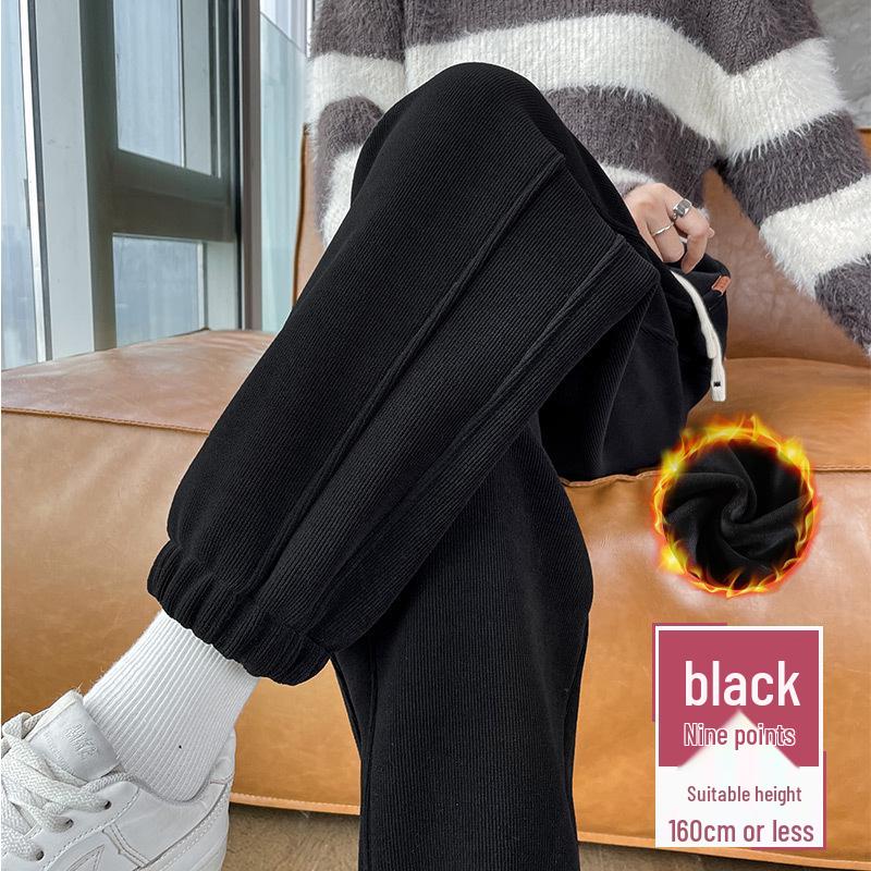 

Women s Windproof Fleece-Lined Sweatpants - Warm Thickened Lamb Fleece for Autumn/Winter Casual Wear S