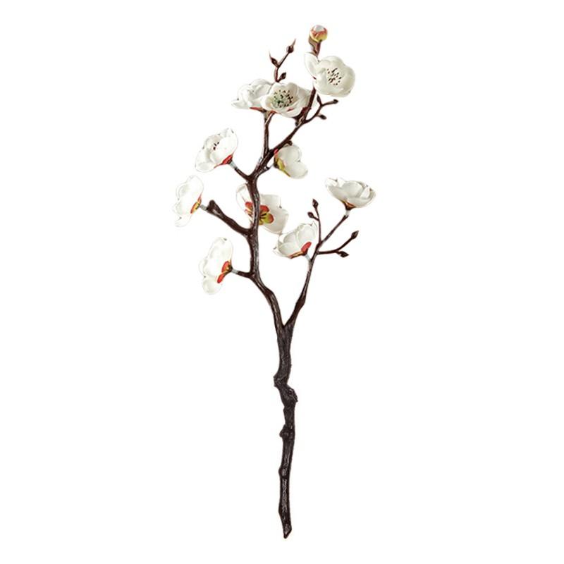 

Искусственная сливовая цветущая шелковая вишневая ветка из пластика для домашнего гостиничного стола, декора гостиной, свадебного украшения своими руками