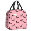 Sausage Dog Lovers Insulated Lunch Bag for Camping Travel Dachshund Waterproof Cooler Thermal Bento Box Women Children