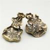 1pc Pure Brass Lotus Leaf Lotus Backflow Incense Ornament Solid Copper Frog Lotus Pond Artistic Conception Incense Holder.