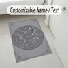 Elegant Floral Theme Soft Crystal Velvet Rug Custom Name & Text Print Non Slip Floor Rug for Bedroom Living Room