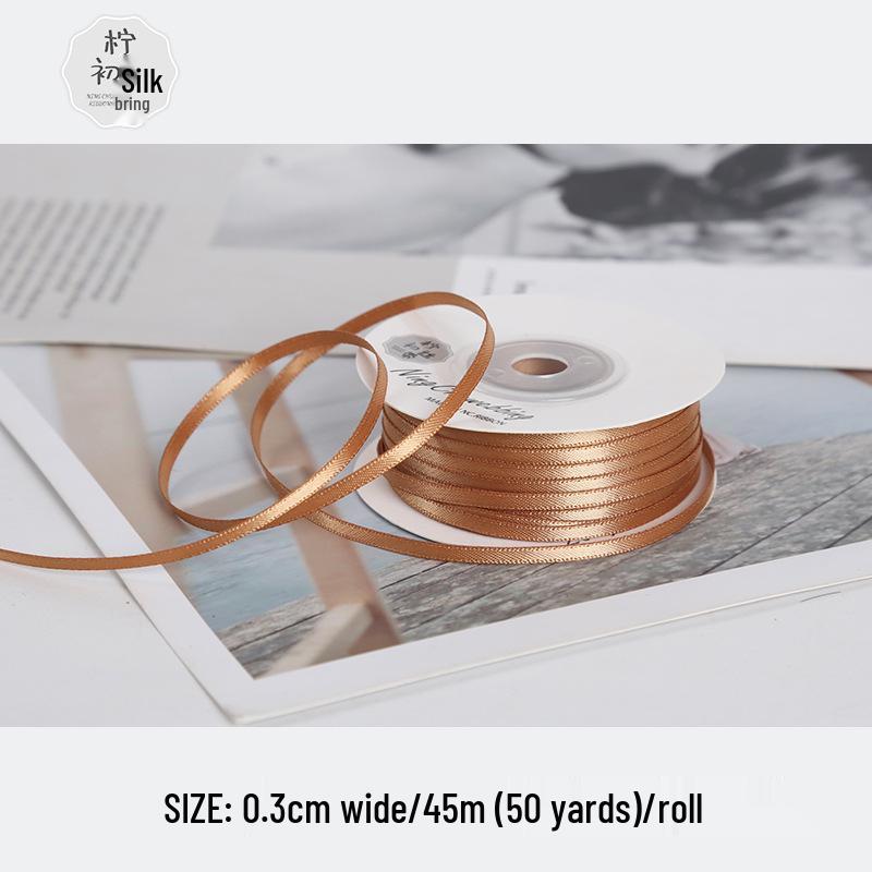 3mm Premium Double-Sided Satin Polyester Ribbon for Wedding Bows and Gift Packaging