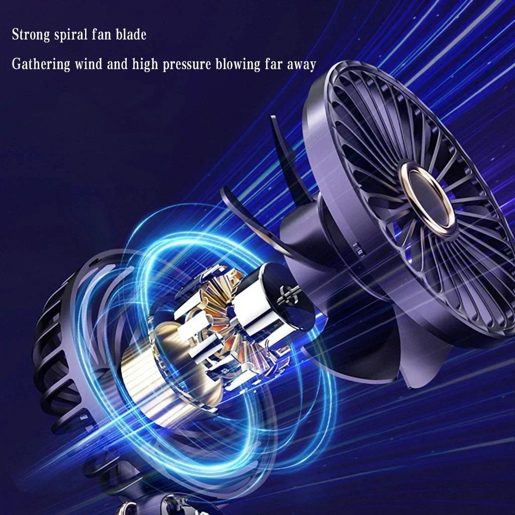 New Portable Handheld Fan USB Rechargeable 90° Foldable Fan 5 Speed Mini Fan Air Cooler with LED Digital Display Outdoor