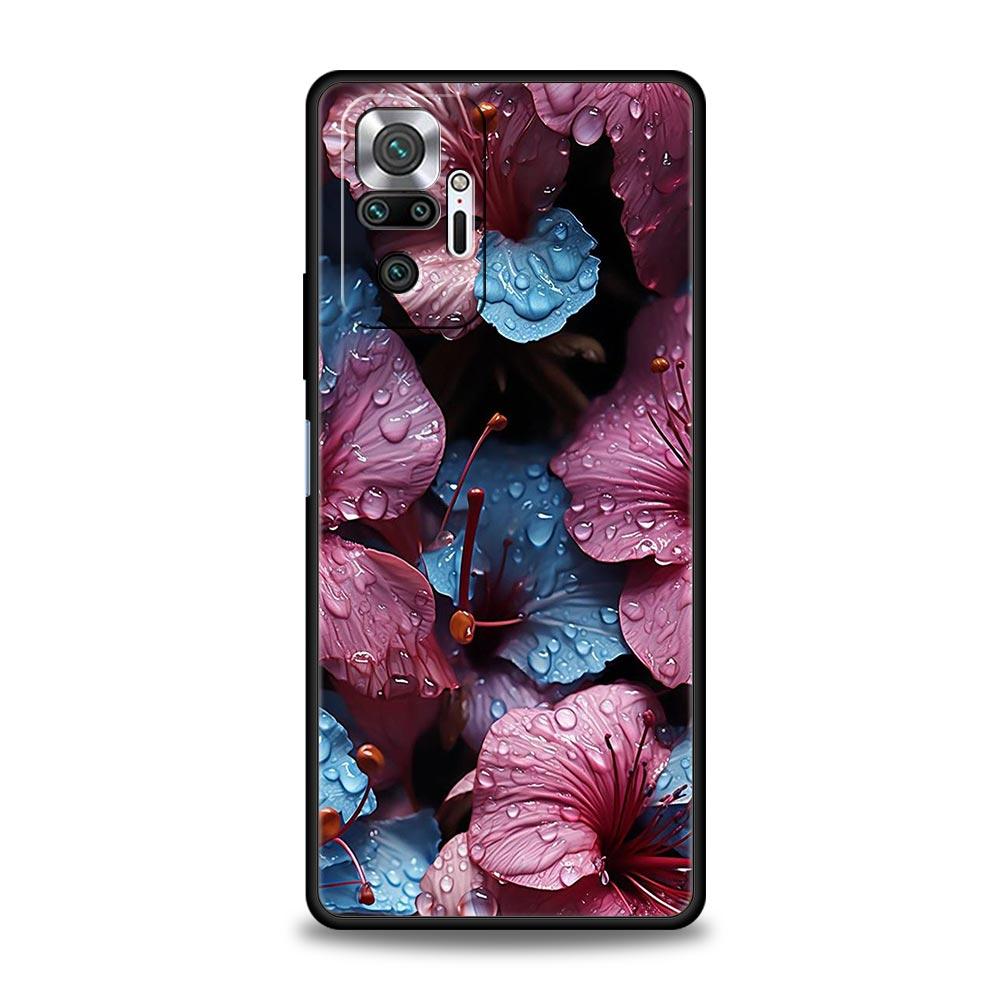 Beauty Flowers Leaves Phone Case For Xiaomi Redmi Note 14 13 12 5G 9S 9 10 11 Pro Plus 9T 14C 13C 12C 10C 9C 9A Soft Cover