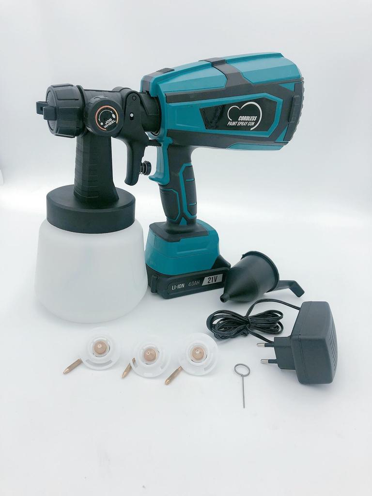 18V Rechargeable Lithium Battery Wireless Electric Paint Spray Gun for Walls & Latex Paint