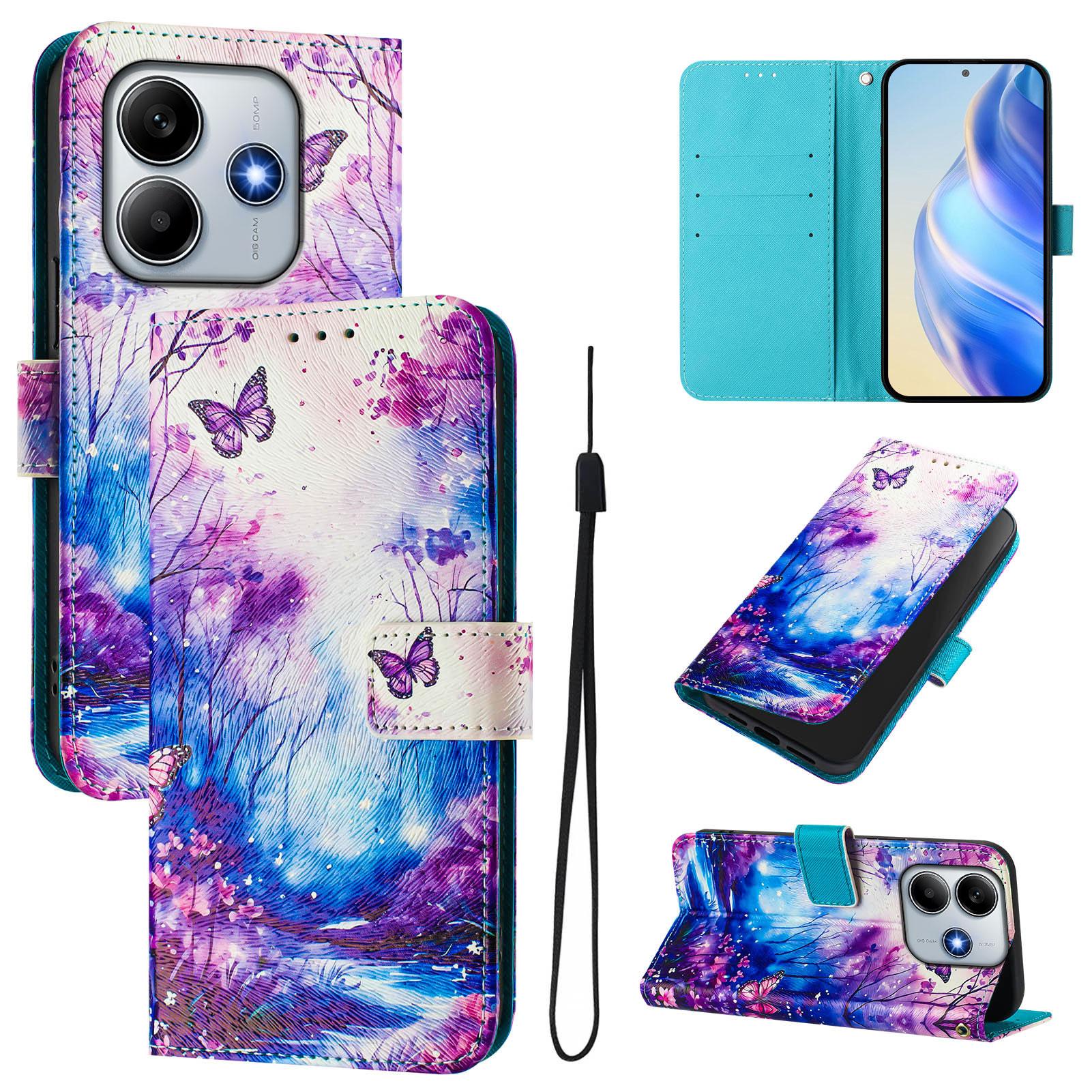 

For Xiaomi Redmi Note 14 5G Case Pattern Printing Wallet Phone Cover with Strap Dream Valley