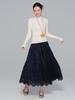 Velvet Hollow Hem A-line Cake Skirt - Women's Slimming Autumn/Winter 2025