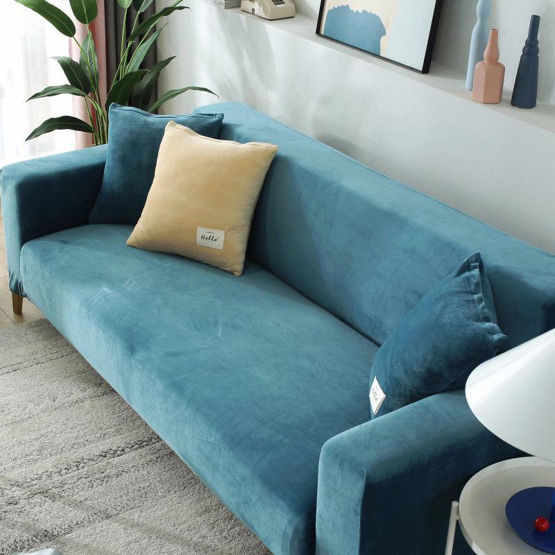 Velvet Sofa Covers for Living Room L Shaped Sofa Cover Strechable Sofa Slipcover  1/2/3/4 Seat Cushion Couch Cover
