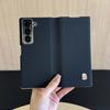 Applicable To Samsung Heart World W11 Mobile Phone Case Plain Leather Electroplated Clamshell Leather Case Zfold1 Double Central Axis  Case