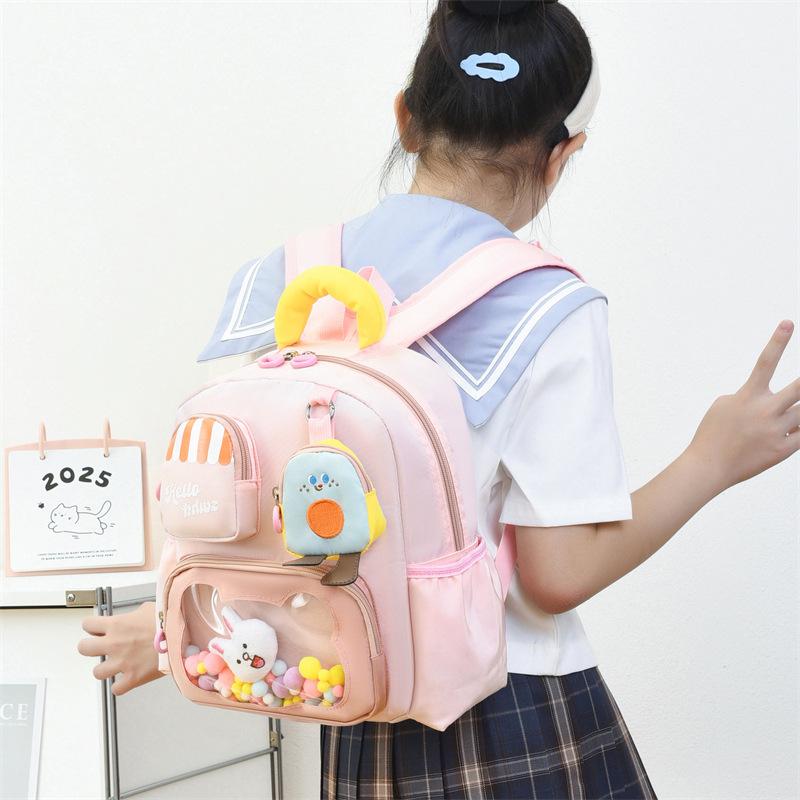 Children's kindergarten schoolbag cartoon new cute backpack baby going out backpack large, medium and small class backpack