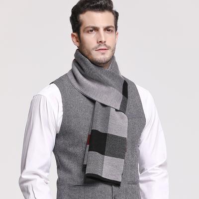 RUNMEIFA  Classic Autumn & Winter Warm Plaid Man Scarf Cashmere Wool Panama Soft Striped Long Scarf High Quality 40 Colors