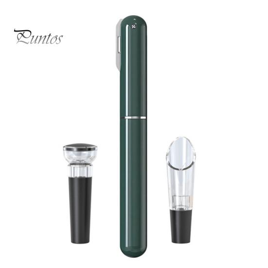 Luftpumpa Vinkorköppnare Korkborttagare Set Bärbar Flasköppnare för Resor Camping Fester Manuell Korkskruv med Folieskärare Luftare Hällpip Vakuum