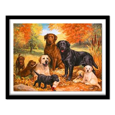 Diamante ricamo 5D fai da te pittura diamante cane famiglia foresta animale punto croce strass