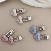 Korean New Style Sweet Cute Silver Bow Faux Leather Duckbill Clip Hair Clip Bangs Clips Side Hairpin Fashionable Hair Accessory