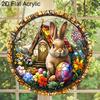 Acrylic Easter Bunny Suncatcher Stained Glass Effect Window Hanging Ornament Easter Lover Gifts
