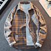 Autumn Men's Plaid Shirt Long Sleeve Casual Shirts Button Down Regular Fit Work Shirts