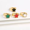 New Design Lucky Stainless Steel FIve Leaf Flower Bangle Ring Jewelry Set for Women Waterproof Fashion Jewelry Party Gift Clover