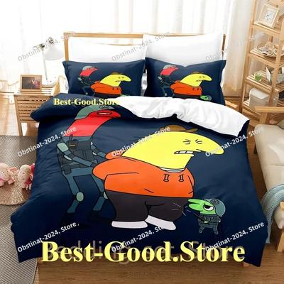 Smiling Friends Bedding Set Single Twin Printed Bed Set With Pillowcase Bed Duvet Cover Single Double Queen Super King Size