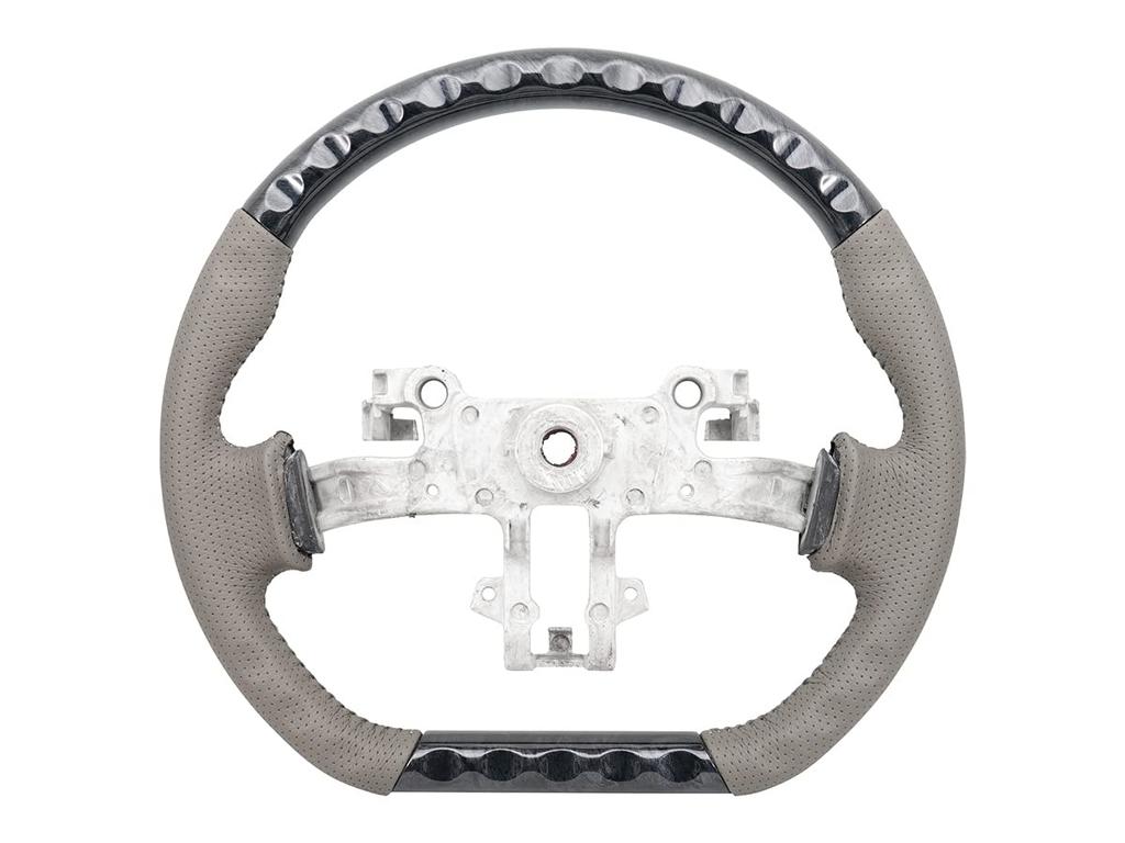 Gun Grip Steering Wheel Wood for Toyota Every Van DA17V TRISTAR'S D-Type (Black Grain)
