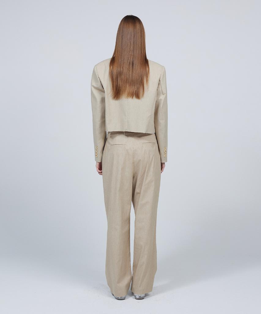 Meuameu [Essential] Linen Signature Pin Tuck Slacks