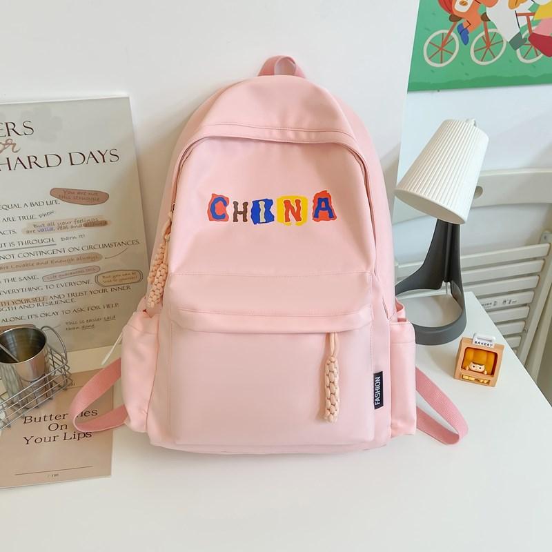 Junior High School Student Schoolbag Letter Print Women's Lightweight Backpack
