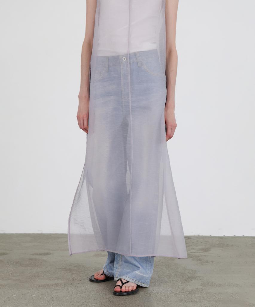 Leuba Sheer Layered Maxi Dress - Lilac Gray
