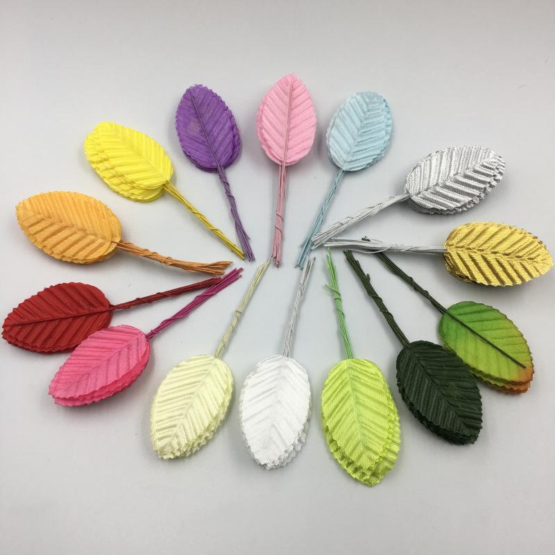 Handmade Silk Rose and Fake Leaves for Wreaths and Headwear - 200 Pieces