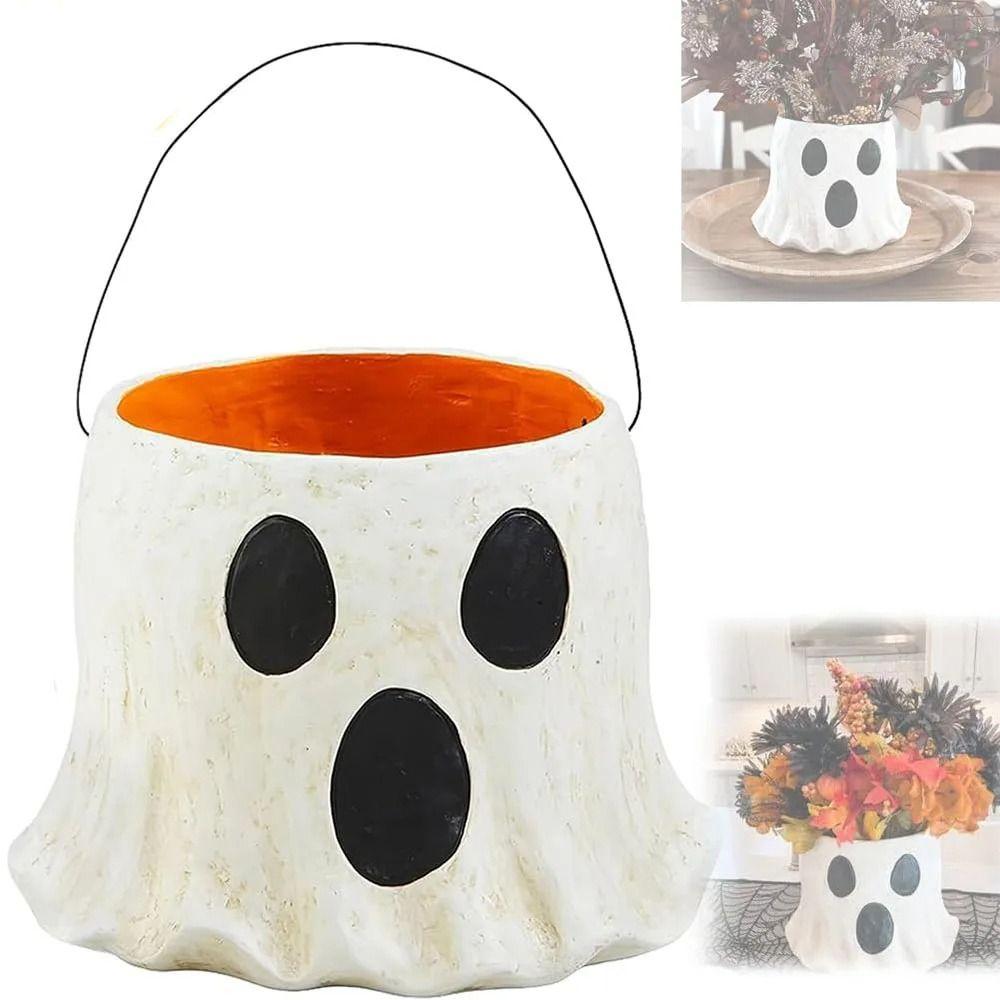 

Кумедна миска для цукерок Ghost Planter Смола Ghost Bucket Подарункове відерце для цукерок Тримач M