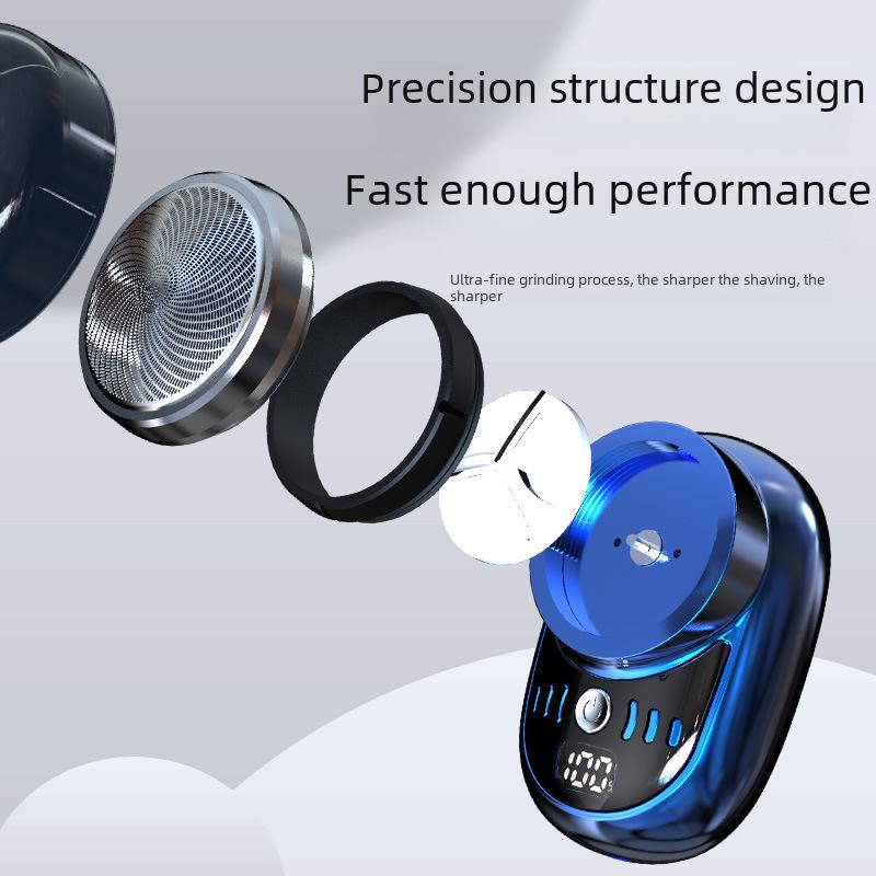 Barbeador Elétrico Mini Portátil Masculino Sanqiao - Barbeador Sem Fio de Lâmina Única para Viagem