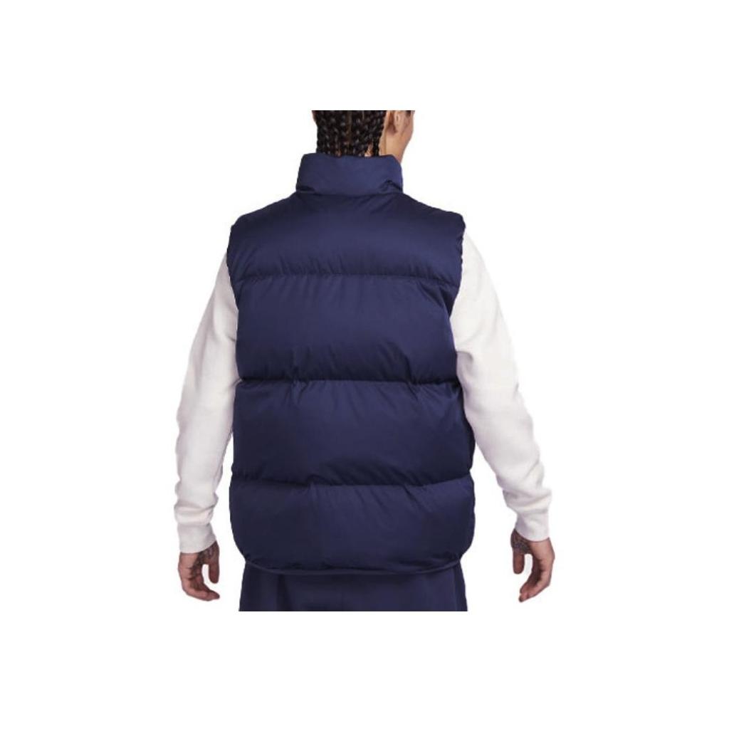 Nike Einfarget bomullsvest med logotrykk og ståkrage for menn yttertøy marineblå FB7374-410