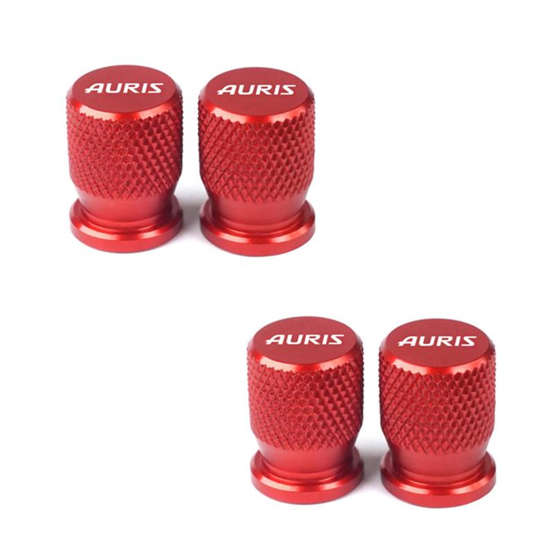Aluminum Alloy Car Tire Valve Stem Caps Dust Covers Logo Badge for Toyota Auris Accessories