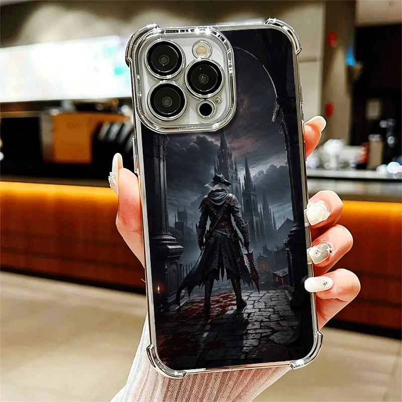 B-Bloodborne Game Plating Phone Case For Iphone 16 17 Pro Max Air 16E 14 15 Plus 12 13 Mini Anti-Fall Airabag Cover