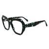 Luxury Reading Glasses For Women High Quality Polygonal Frame Retro Blue Print Optical Prescription Eyeglasses