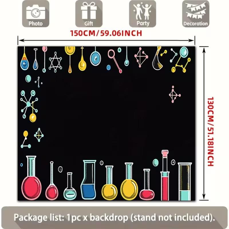 2D Chemistry Experiment Themed Photo Booth Background Cloth