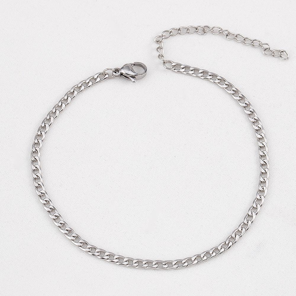 

5pc 2pc Stainless Steel Adjustable Bracelet Base Silver Color Trend Cuban Chain Extension Chain Lobster Clasp DIY Jewelry Making 2pcs