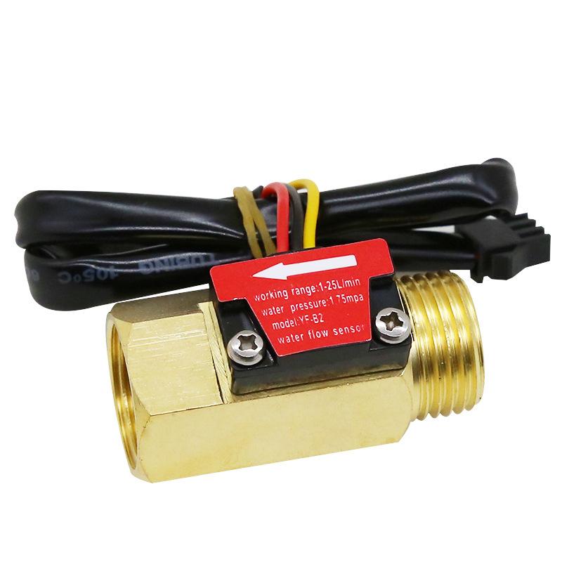 Brass Water Flow Sensor Hall Effect Flow Meter Liquid Flow Rate Sensor Brass Flow Switch Digital Monitoring Detector
