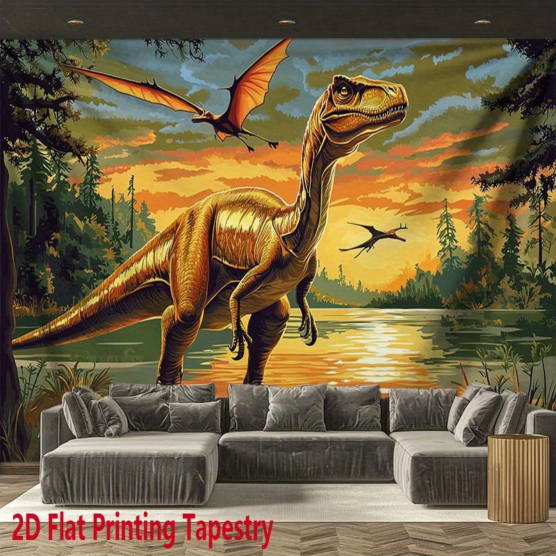 Dinosaur Sunset Scenery Digital printing polyester wall tapestry suitable for use in living rooms bedrooms offices bars party