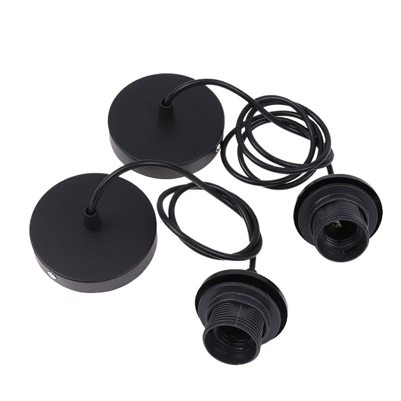 Black/White E27 Hanging Lamp Holder With 0.5/0.8/1.2/2M Hanging Wire Ceiling Lamp Holder Socket Lamp Base For Chandelier