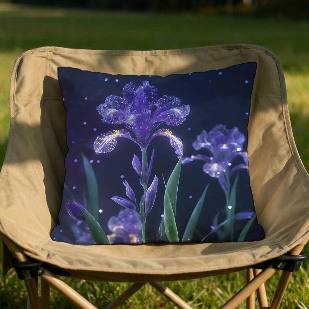 Iris Cushion Cover Soft Reversible Durable Pillow Cover MultiScene Use for Home Car Daily Comfort