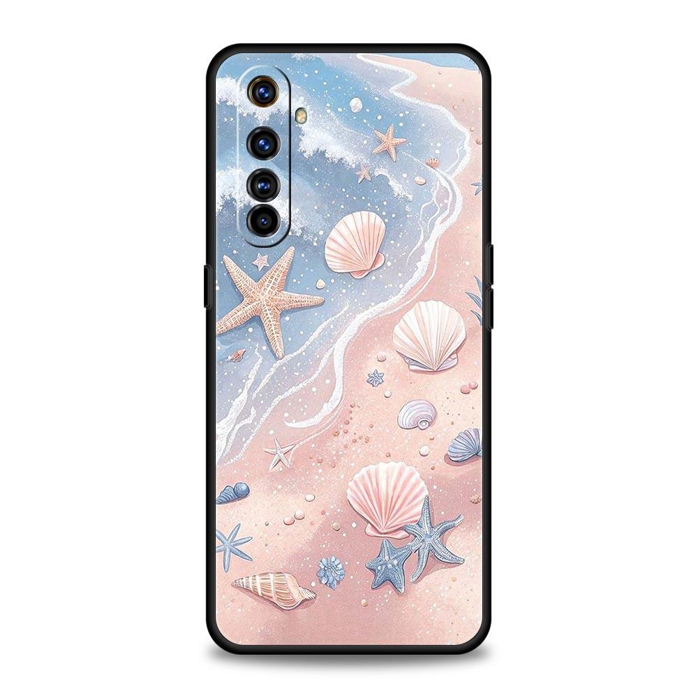 Ocean Coastal Seashell Seaweed Pattern Case For Realme C67 C63 C55 C53 C35 C25 C21 GT 3 5 6 10 11 12 13 Pro Soft TPU Phone Cover