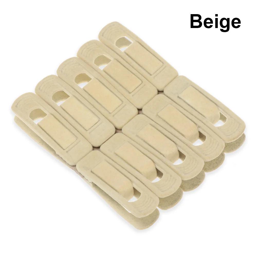 

10pcs Non Slip Velvet Hangers Clips for Velvet Flocked Trouser Coat Clothes Clip Drying Racks Space Saving Hanging Hooks бежевий
