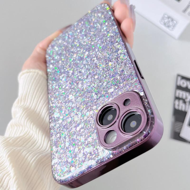 iPhone 16 Glitter Electroplated Phone Case - Premium Feel & Drop Protection for 13 Pro Max, 14, & 15