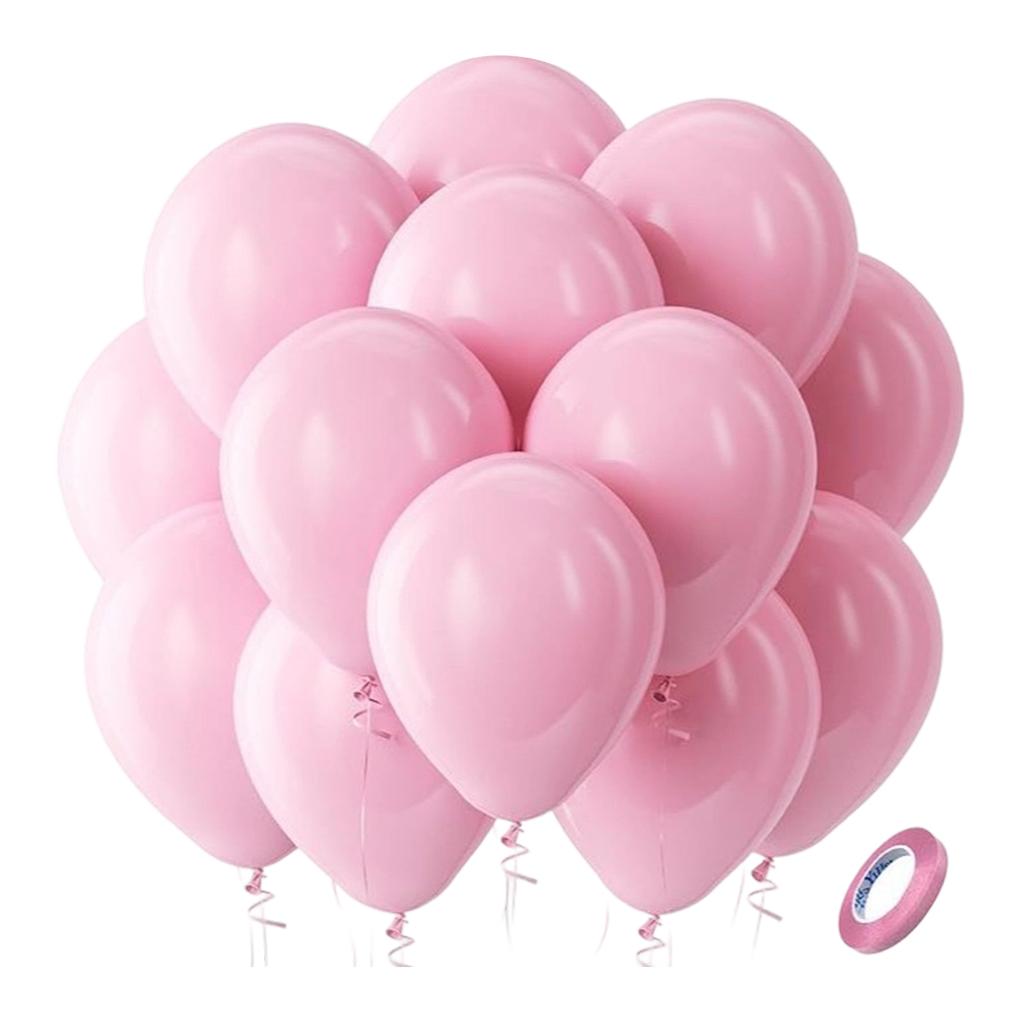 Latex Balloons, 100 Balloons Per Pack, 12-inch Round Helium Balloons, Brightly Colored, Suitable For Birthday And Party Decorations.(Sending Ribbons)