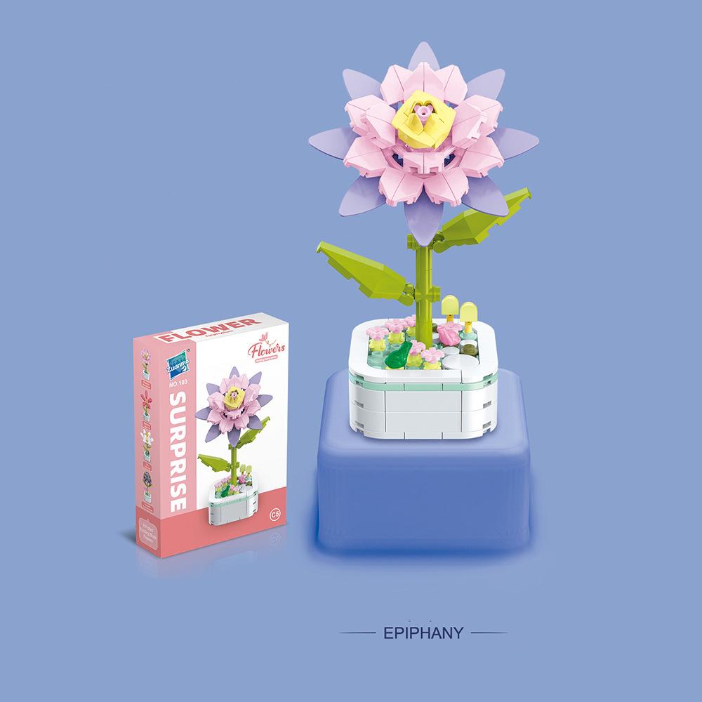 

Цветочный букет, строительный блок, модель подсолнечника, сборка, украшение, игрушки, детский рождественский подарок Epiphyllum-118Pcs